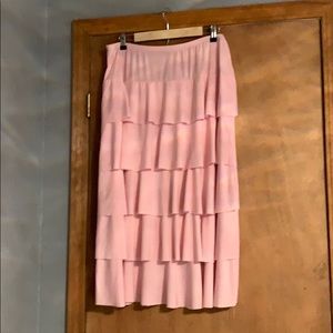 Pink ruffle layered skirt